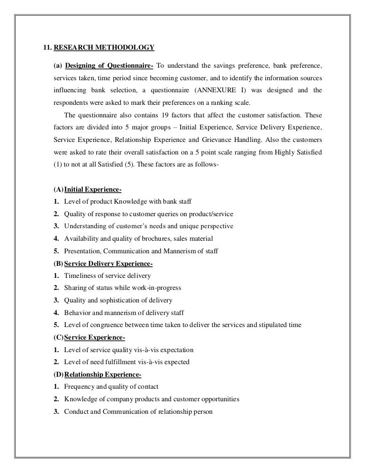 Thesis of customer satisfaction in banks